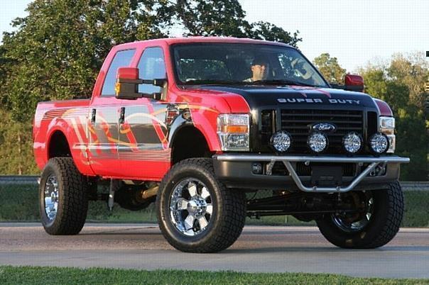 This 2008 Ford F-250 Super Duty was given an off-road makeover and a 10 lift by Fabtech of Chino, CA. The truck is on display this week as part of Ford Motor Companys SEMA show in Las Vegas. 